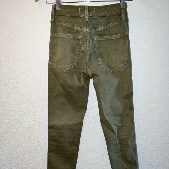 Free People Raw High-Rise Jegging Army Green size 24 - Picture 3 of 5